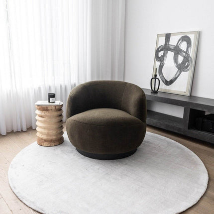Rond Vloerkleed Felva Viscose Silk Silver - Vloerkledenloods