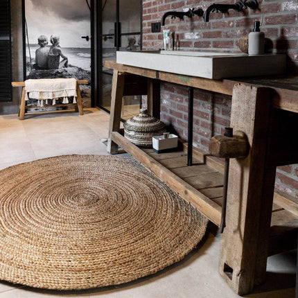 Rond vloerkleed Jute Naturel - Vloerkledenloods