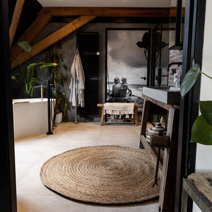 Rond vloerkleed Jute Naturel - Vloerkledenloods