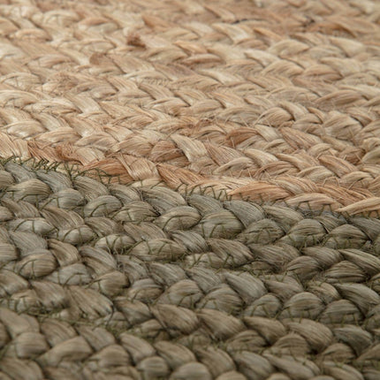 Rond vloerkleed Jute Naturel/Groen - Vloerkledenloods