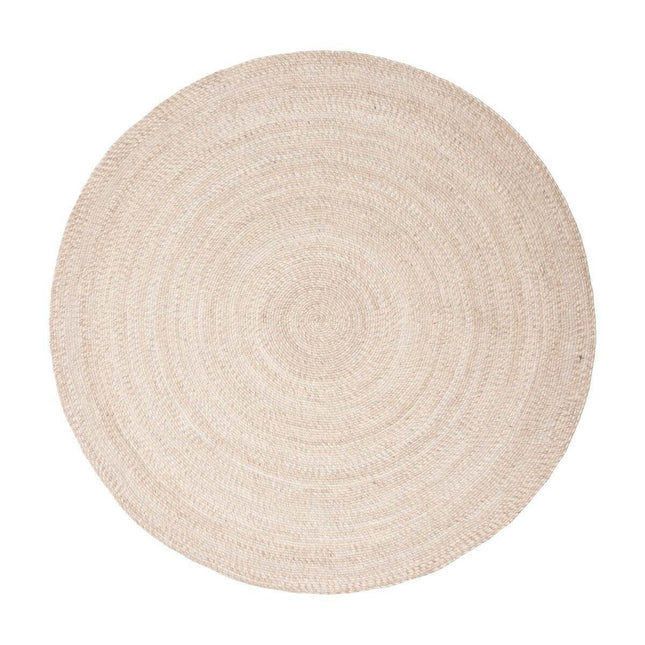 Rond wollen vloerkleed Gapo beige - Vloerkledenloods