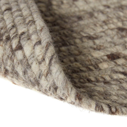 Rond wollen vloerkleed Gapo grijs gemeleerd - Vloerkledenloods