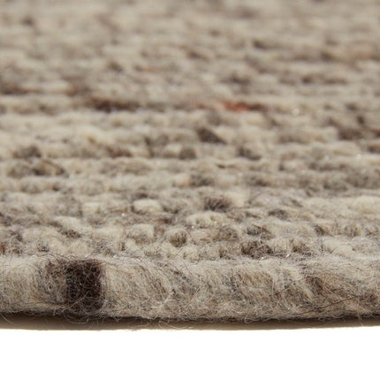 Rond wollen vloerkleed Gapo grijs gemeleerd - Vloerkledenloods
