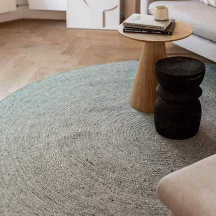 Rond wollen vloerkleed Gapo groen - Vloerkledenloods