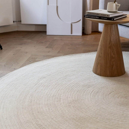 Rond wollen vloerkleed Gapo wit - Vloerkledenloods