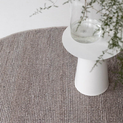 Rond Wollen Vloerkleed Grijs/Beige Vik - Vloerkledenloods