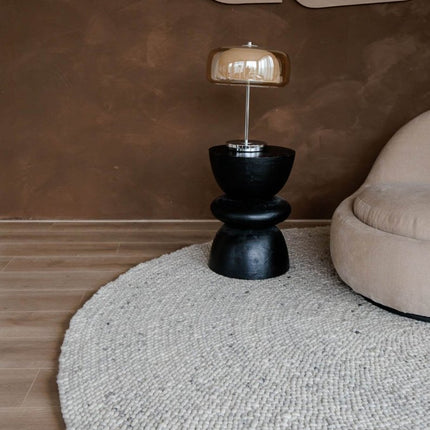 Rond Wollen Vloerkleed Palermo Beige/Grijs Eva Interior - Vloerkledenloods