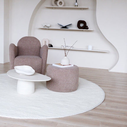 Rond Wollen Vloerkleed wit Vik - Vloerkledenloods