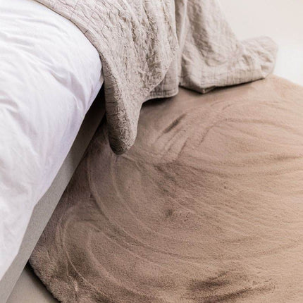 Rond Zacht Hoogpolig Vloerkleed Lux Beige / Taupe - Vloerkledenloods
