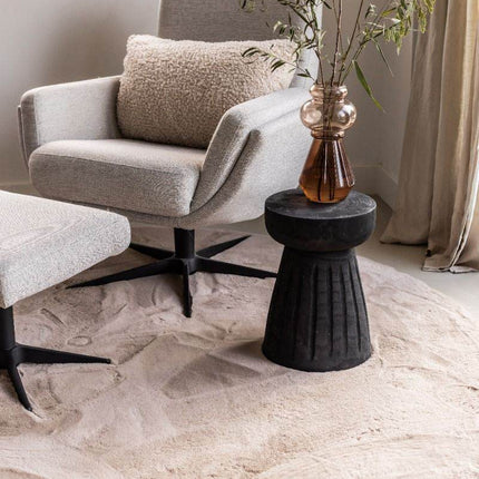 Rond Zacht Hoogpolig Vloerkleed Lux Beige / Taupe - Vloerkledenloods