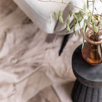 Rond Zacht Hoogpolig Vloerkleed Lux Beige / Taupe - Vloerkledenloods