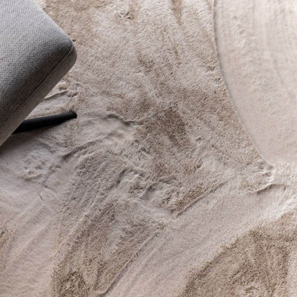Rond Zacht Hoogpolig Vloerkleed Lux Creme - Vloerkledenloods