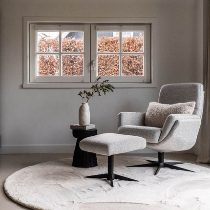 Rond Zacht Hoogpolig Vloerkleed Lux Creme - Vloerkledenloods