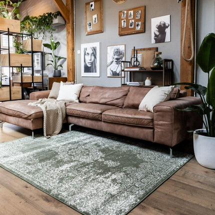 Vintage Vloerkleed Bloom - Groen - EVA Interior - Vloerkledenloods