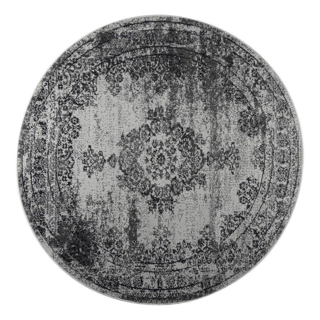 Vintage Vloerkleed Bloom rond - Grijs - EVA Interior - Vloerkledenloods