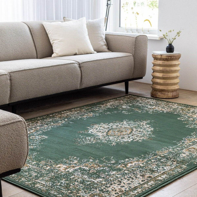 Vintage Vloerkleed Keshan Groen - Vloerkledenloods