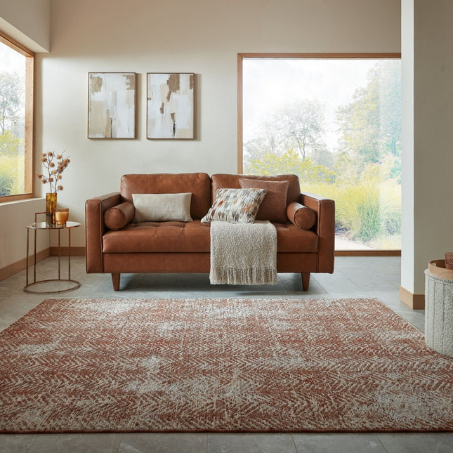 Vloerkleden - Flair Rugs vloerkleed Lua Abstract Terracotta - Vloerkledenloods