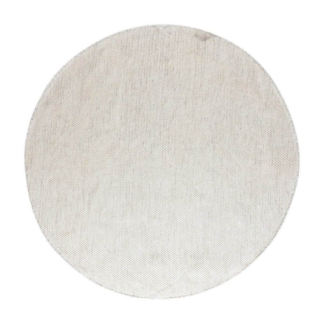 Vloerkleed Gerecycled Materiaal Rond Ciro Beige/wit op=op - Vloerkledenloods