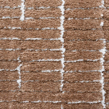 Vloerkleed Rectangle Bruin/Wit - Vloerkledenloods