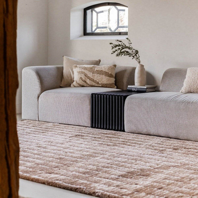 Vloerkleed Rectangle Bruin/Wit - Vloerkledenloods