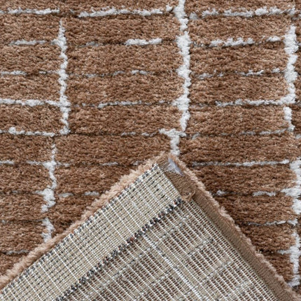 Vloerkleed Rectangle Bruin/Wit - Vloerkledenloods