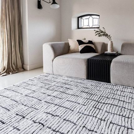 Vloerkleed Rectangle Creme wit/Zwart - Vloerkledenloods