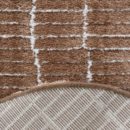 Vloerkleed Rectangle Edge Bruin/Wit - Vloerkledenloods