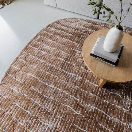 Vloerkleed Rectangle Edge Bruin/Wit - Vloerkledenloods