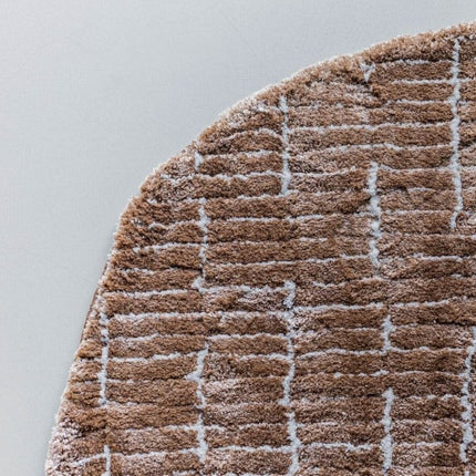 Vloerkleed Rectangle Edge Bruin/Wit - Vloerkledenloods