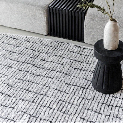 Vloerkleed Rectangle Edge Creme wit/Zwart - Vloerkledenloods