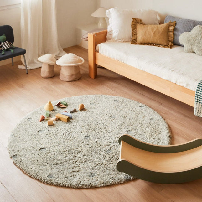Wasbare vloerkleden - Lorena Canals wasbaar vloerkleed Round Dot Blauw Salie - Vloerkledenloods