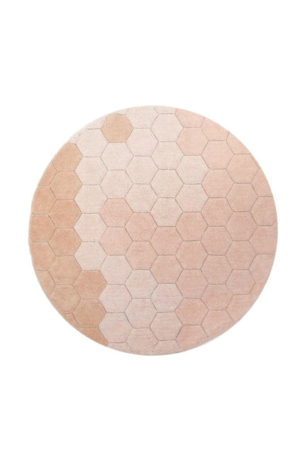 Wasbare vloerkleden - Lorena Canals wasbaar vloerkleed Round Honeycomb Roos - Vloerkledenloods