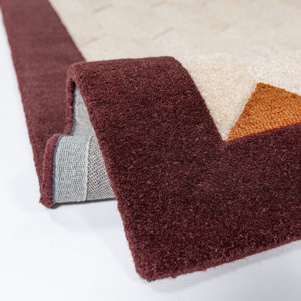 Wollen lopers - Flair Rugs wollen loper Apex Border Burgundy - Vloerkledenloods