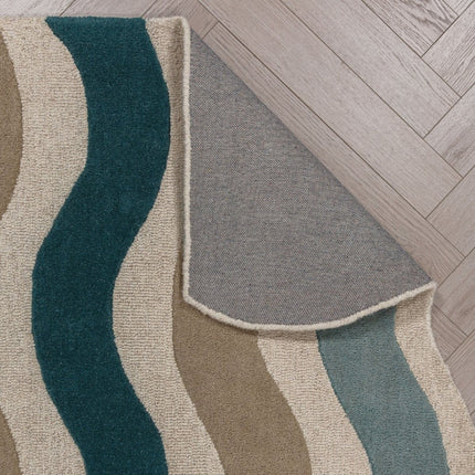 Wollen lopers - Flair Rugs wollen loper Cascade Blauw - Vloerkledenloods