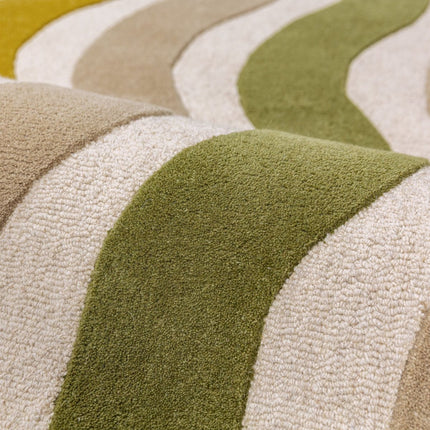 Wollen lopers - Flair Rugs wollen loper Cascade Groen - Vloerkledenloods