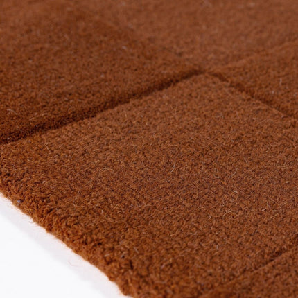 Wollen lopers - Flair Rugs wollen loper Checkerboard Terracotta - Vloerkledenloods