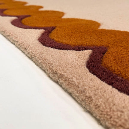 Wollen lopers - Flair Rugs wollen loper Wiggle Oranje - Vloerkledenloods