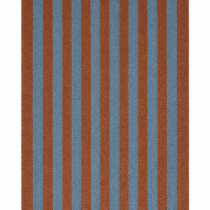 Wollen Lopers - Lorena Canals Cabana Lines wollen loper Stripes Cinnamon/Ocean Blue - Vloerkledenloods