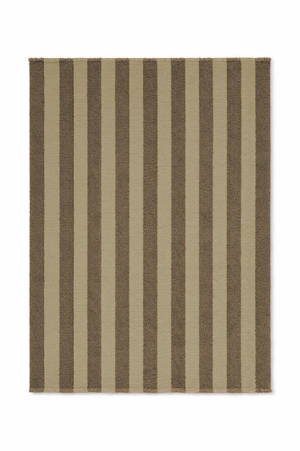 Wollen Lopers - Lorena Canals Cabana Lines wollen loper Stripes Kaki/Duck Green - Vloerkledenloods