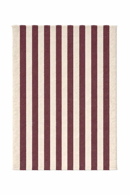Wollen Lopers - Lorena Canals Cabana Lines wollen loper Stripes Naturel/Marsala - Vloerkledenloods