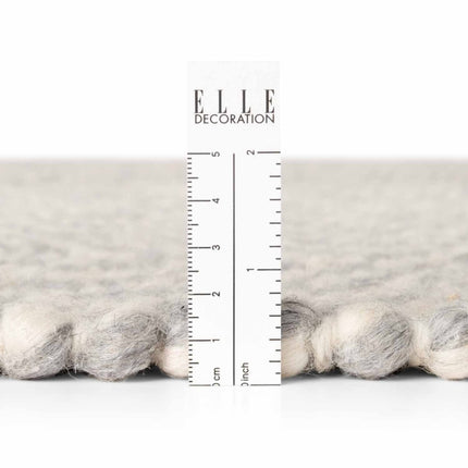 Wollen vloerkleden - Elle Decoration Lyon rond wollen vloerkleed Beans Naturel Crème/Grijs - Vloerkledenloods