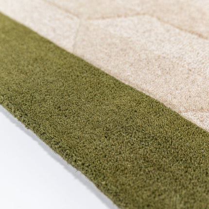 Wollen vloerkleden - Flair Rugs wollen vloerkleed Apex Border Groen - Vloerkledenloods