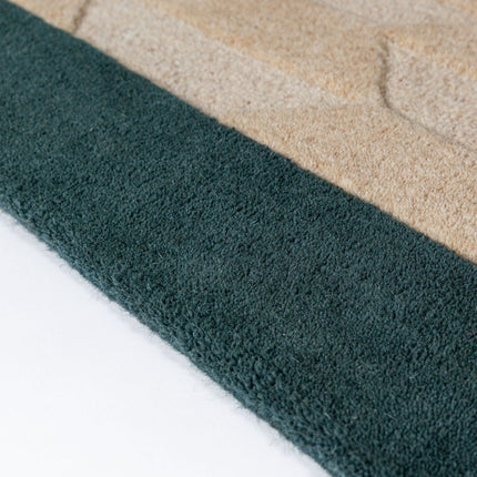 Wollen vloerkleden - Flair Rugs wollen vloerkleed Apex Border Teal - Vloerkledenloods
