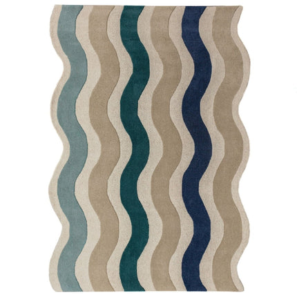 Wollen vloerkleden - Flair Rugs wollen vloerkleed Cascade Blauw - Vloerkledenloods