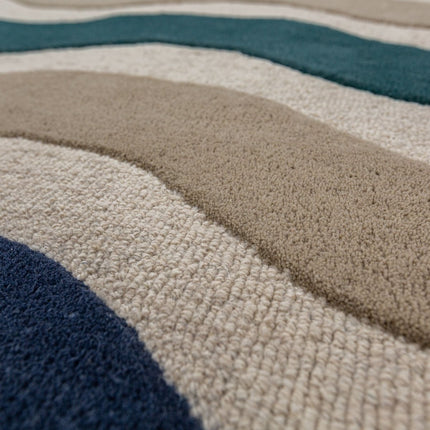 Wollen vloerkleden - Flair Rugs wollen vloerkleed Cascade Blauw - Vloerkledenloods