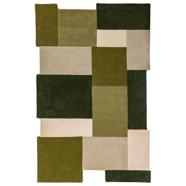 Wollen vloerkleden - Flair Rugs wollen vloerkleed Collage Groen - Vloerkledenloods