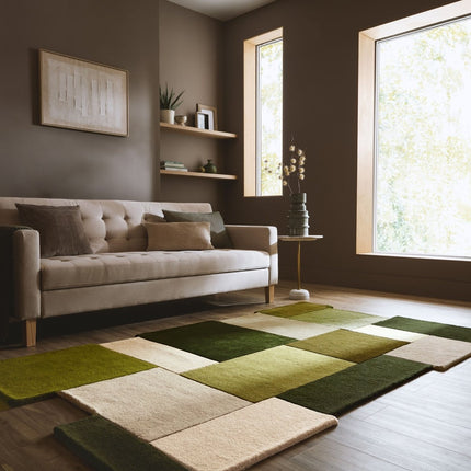 Wollen vloerkleden - Flair Rugs wollen vloerkleed Collage Groen - Vloerkledenloods