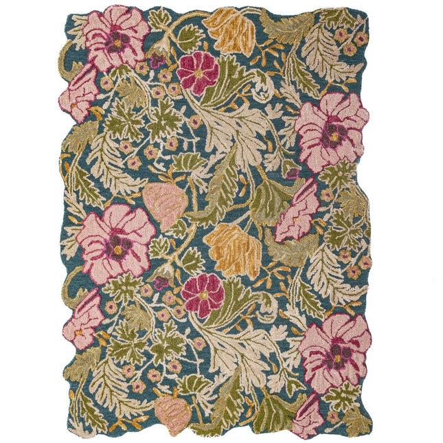 Wollen vloerkleden - Flair Rugs wollen vloerkleed Daphne Shaped Floral Multicolor - Vloerkledenloods