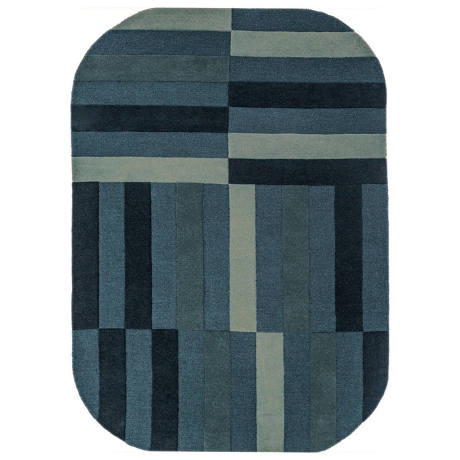 Wollen vloerkleden - Flair Rugs wollen vloerkleed Eldon Blauw - Vloerkledenloods