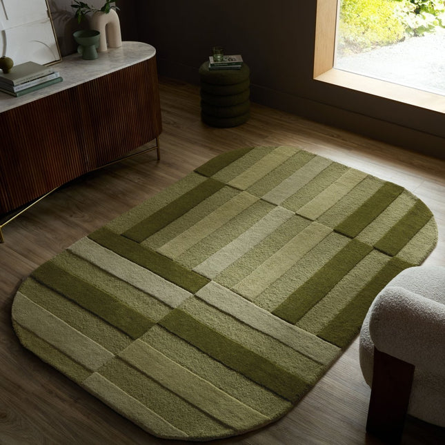 Wollen vloerkleden - Flair Rugs wollen vloerkleed Eldon Groen - Vloerkledenloods